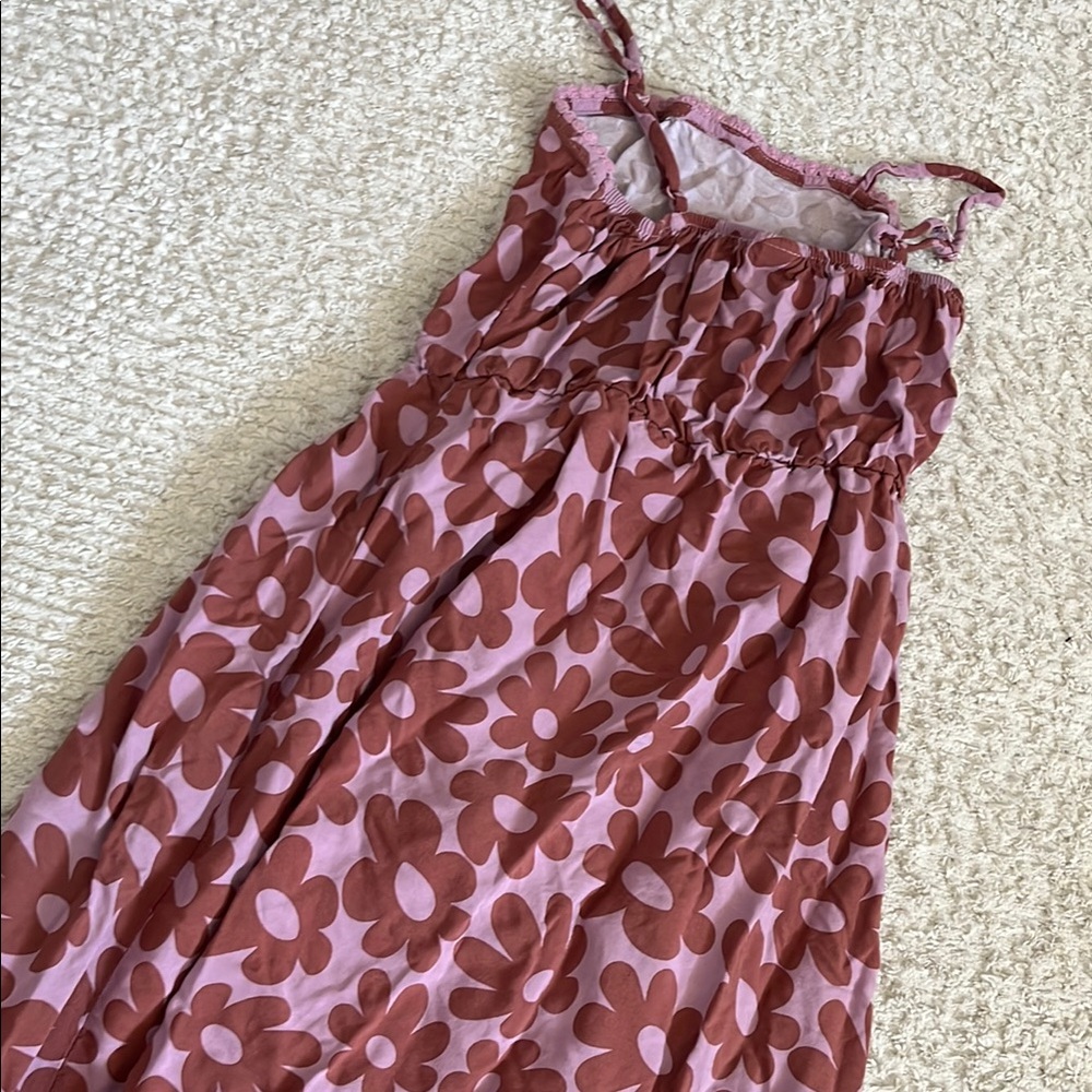 Art Class Floral Kids Dress and Romper in Purple and Brown - Picture 8 of 8